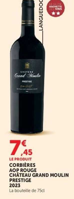 CORBIÈRES AOP ROUGE CHÂTEAU GRAND MOULIN PRESTIGE 2023