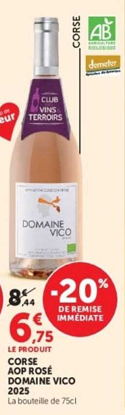 CORSE AOP ROSÉ DOMAINE VICO 2025