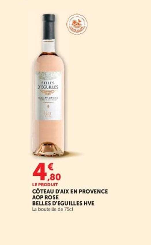 CÔTEAU D'AIX EN PROVENCE AOP ROSE BELLES D'EGUILLES HVE