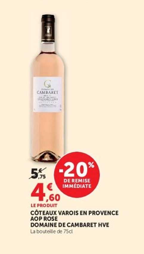 CÔTEAUX VAROIS EN PROVENCE AOP ROSE DOMAINE DE CAMBARET HVE