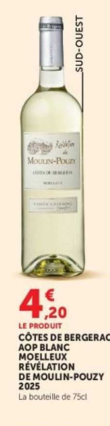 CÔTES DE BERGERAC AOP BLANC MOELLEUX RÉVÉLATION DE MOULIN-POUZY 2025