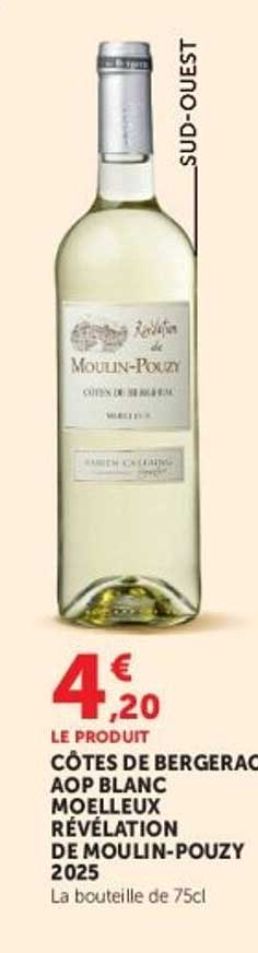 CÔTES DE BERGERAC AOP BLANC MOELLEUX RÉVÉLATION DE MOULIN-POUZY 2025