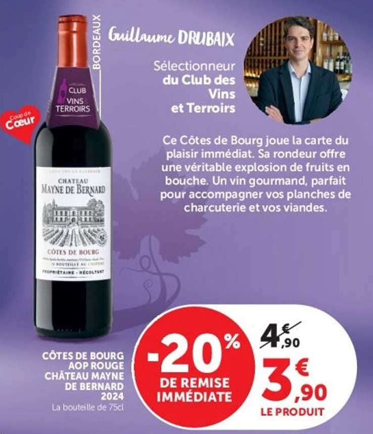 CÔTES DE BOURG AOP ROUGE CHÂTEAU MAYNE DE BERNARD 2024