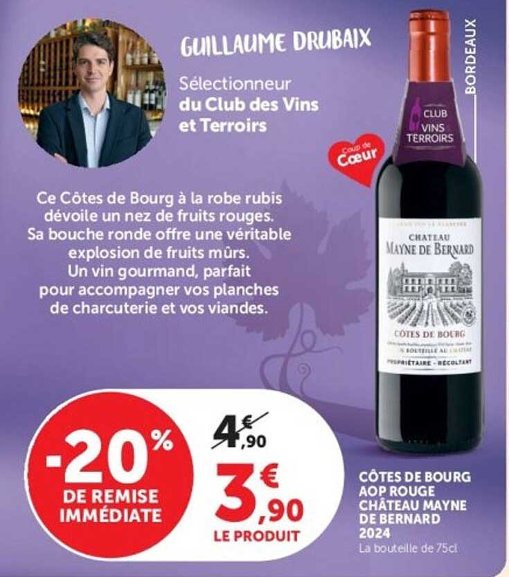 CÔTES DE BOURG AOP ROUGE CHÂTEAU MAYNE DE BERNARD 2024