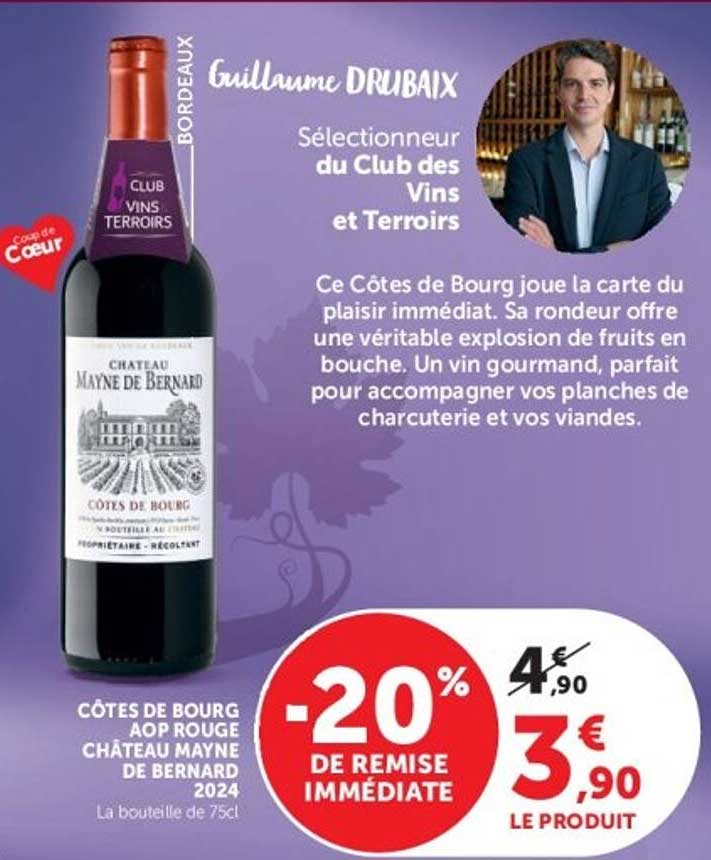 CÔTES DE BOURG AOP ROUGE CHÂTEAU MAYNE DE BERNARD 2024