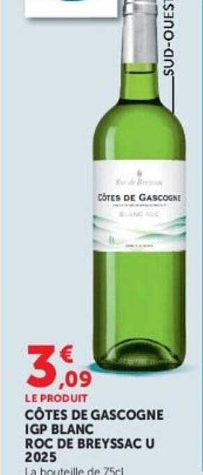 CÔTES DE GASCOGNE IGP BLANC ROC DE BRESSAC U 2025