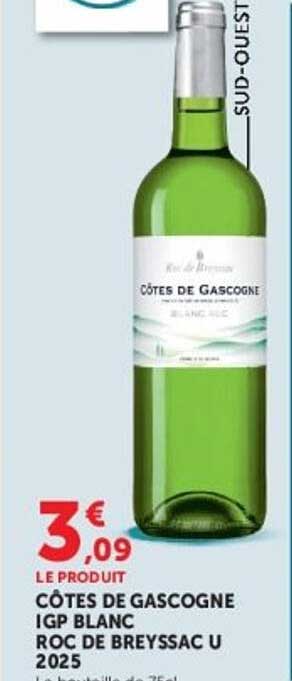 CÔTES DE GASCOGNE IGP BLANC ROC DE BREYSSAC U 2025