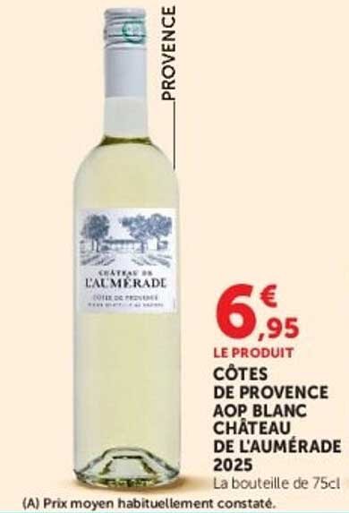 CÔTES DE PROVENCE AOP BLANC CHÂTEAU DE L'AUMÉRADE 2025