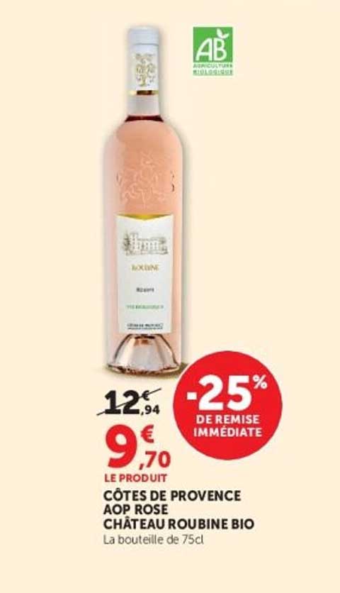 CÔTES DE PROVENCE AOP ROSE CHÂTEAU ROUBINE BIO