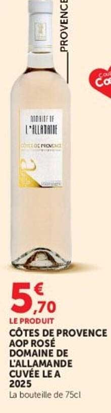 CÔTES DE PROVENCE AOP ROSÉ DOMAINE DE L'ALLAMAND CUVÉE LE A 2025