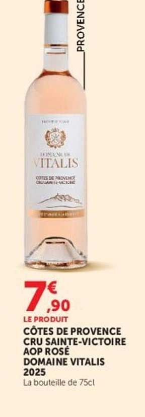 CÔTES DE PROVENCE CRU SAINTE-VICTOIRE AOP ROSÉ DOMAINE VITALIS 2025