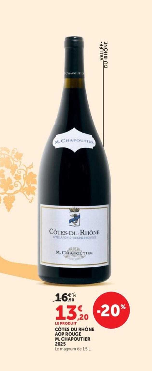 CÔTES DU RHÔNE AOP ROUGE M. CHAPOUTIER 2025