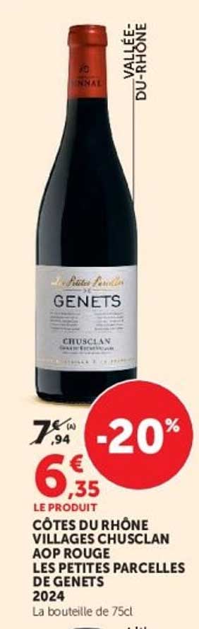 CÔTES DU RHÔNE VILLAGES CHUSCLAN AOP ROUGE LES PETITES PARCELLES DE GENETS 2024