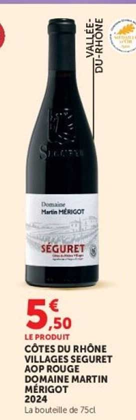 CÔTES DU RHÔNE VILLAGES SEGURET AOP ROUGE DOMAINE MARTIN MÉRIGOT 2024