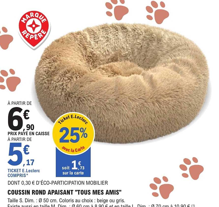 COUSSIN ROND APAISANT "TOUS MES AMIS"