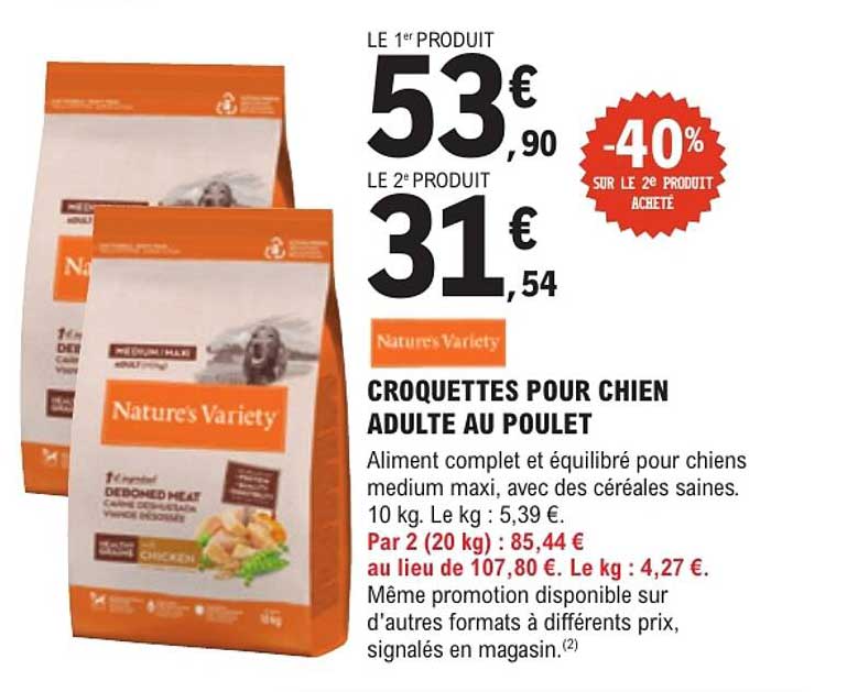 CROQUETTES POUR CHIEN ADULTE AU POULET