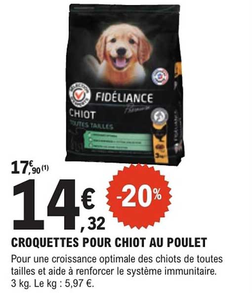 CROQUETTES POUR CHIOT AU POULET