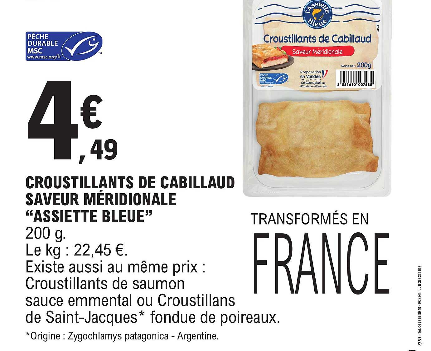 CROUSTILLANTS DE CABILLAUD SAVEUR MÉRIDIONALE “ASSIETTE BLEUE”