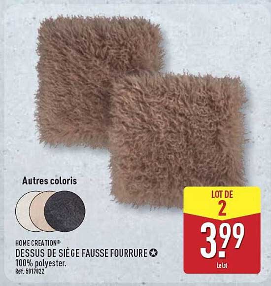 DESSUS DE SIÈGE FAUSSE FOURRURE