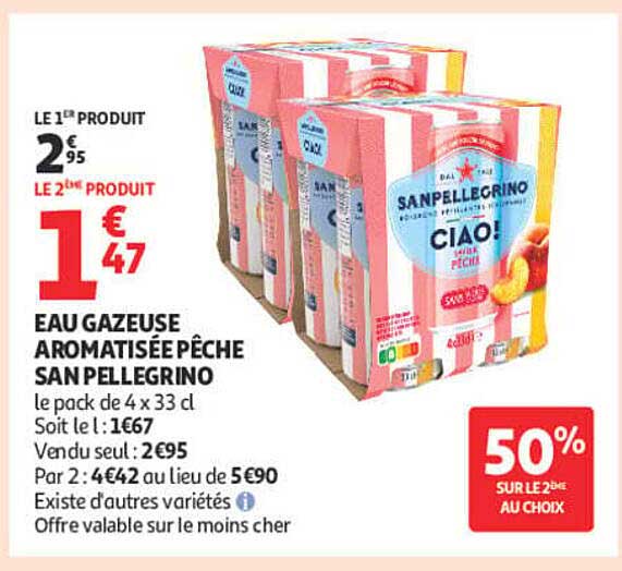 EAU GAZEUSE AROMATISÉE PÊCHE SANPELLEGRINO