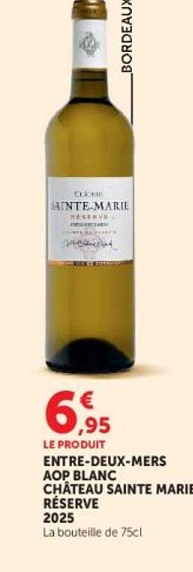 ENTRE-DEUX-MERS AOP BLANC CHÂTEAU SAINTE MARIE RÉSERVE 2025