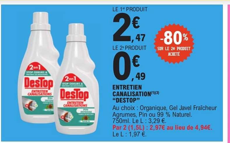 ENTRETIEN CANALISATION (1/3) “DESTOP”