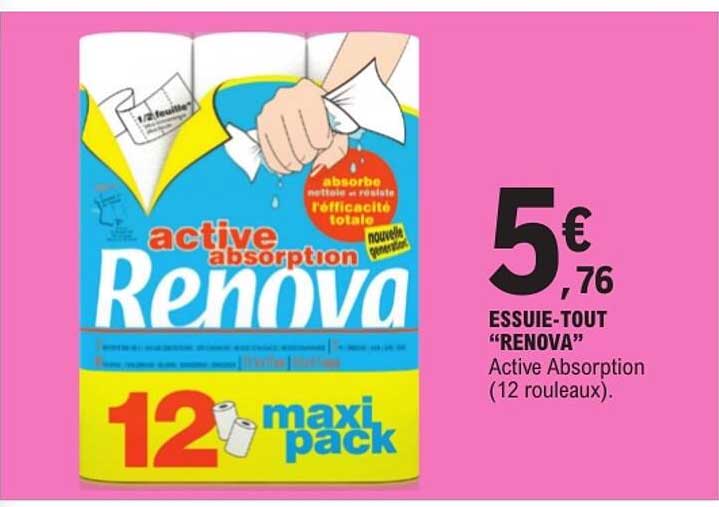 ESSUIE-TOUT “RENOVA” Active Absorption (12 rouleaux).