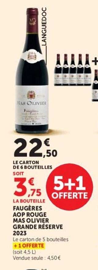 FAUGERES AOP ROUGE MAS OLIVIER GRANDE RÉSERVE 2023