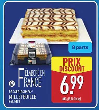 FÉLABORÉ EN FRANCE DESSERISSIMES MILLEFEUILLE Réf. 5103