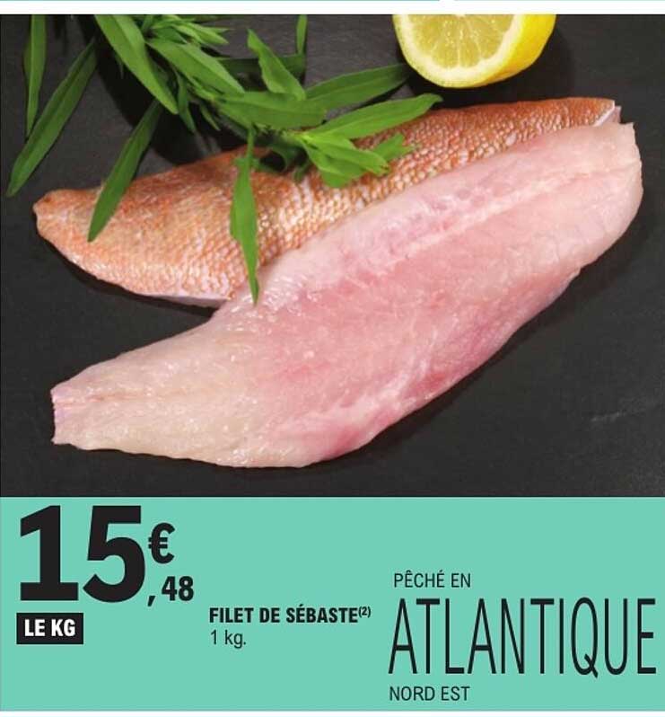 FILET DE SÉBASTE(2) 1 kg. PÊCHÉ EN ATLANTIQUE NORD EST