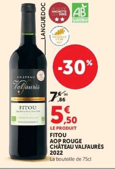 FITOU AOP ROUGE CHATEAU VALFAURÈS 2022