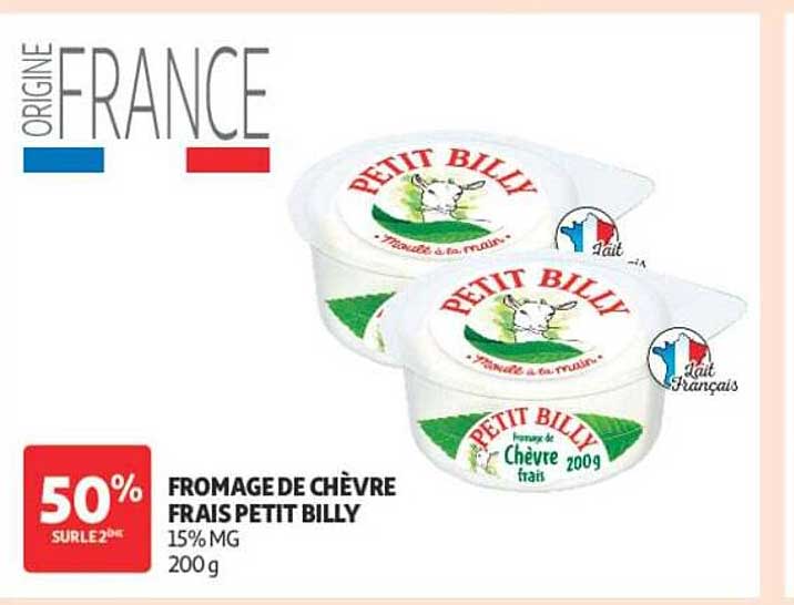 FROMAGE DE CHÈVRE FRAIS PETIT BILLY 15% MG 200g