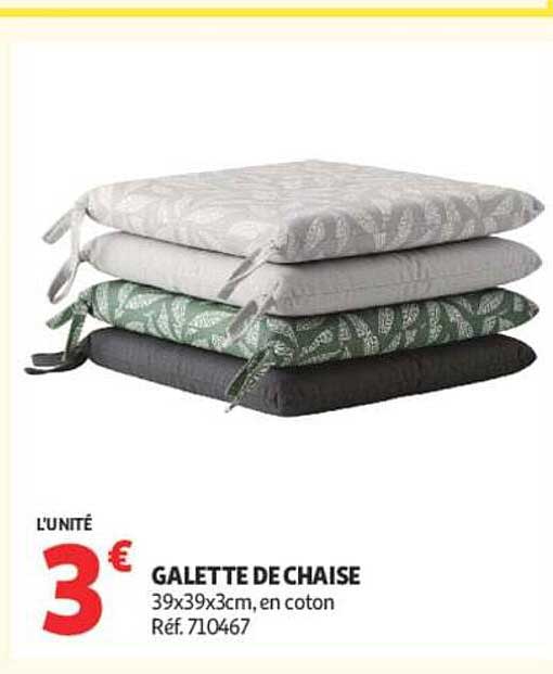 GALETTE DE CHAISE 39x39x3cm, en coton Réf. 710467