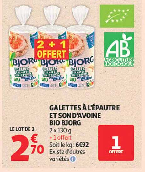 GALETTES À L’ÉPEAUTRE ET SON D’AVOINE BIO BJORG