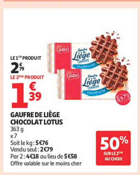 GAUFRE DE LIÈGE CHOCOLAT LOTUS