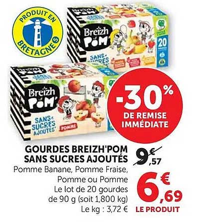 GOURDES BREIZH'POM SANS SUCRES AJOUTÉS
