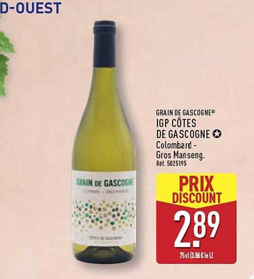 GRAIN DE GASCOGNE IGP CÔTES DE GASCOGNE Colombard - Gros Manseng.