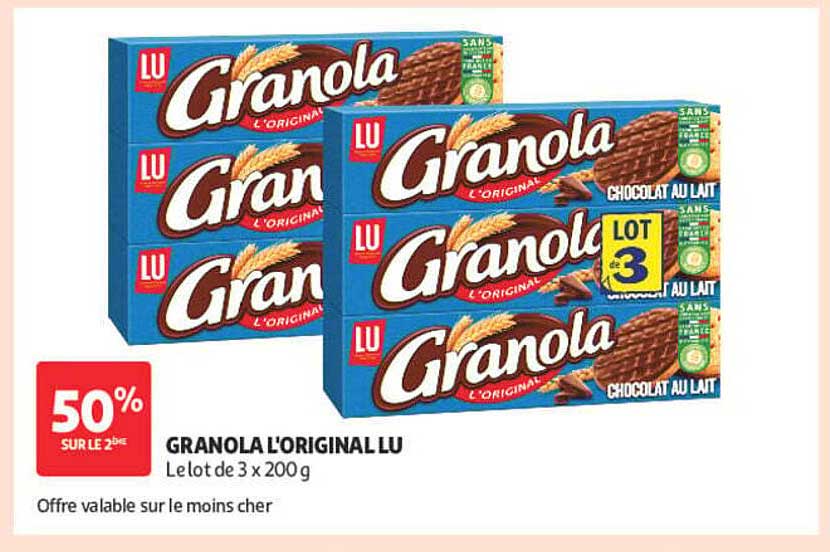GRANOLA L'ORIGINAL LU Lot de 3 x 200g