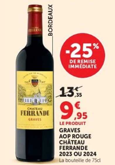 GRAVES AOP ROUGE CHÂTEAU FERRANDE 2023 OU 2024
