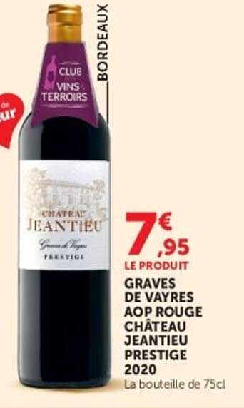 GRAVES DE VAYRES AOP ROUGE CHÂTEAU JEANTIEU PRESTIGE 2020