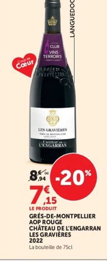 GRÈS-DE-MONTPELLIER AOP ROUGE CHÂTEAU DE L'ENGARRAN LES GRAVIÈRES 2022