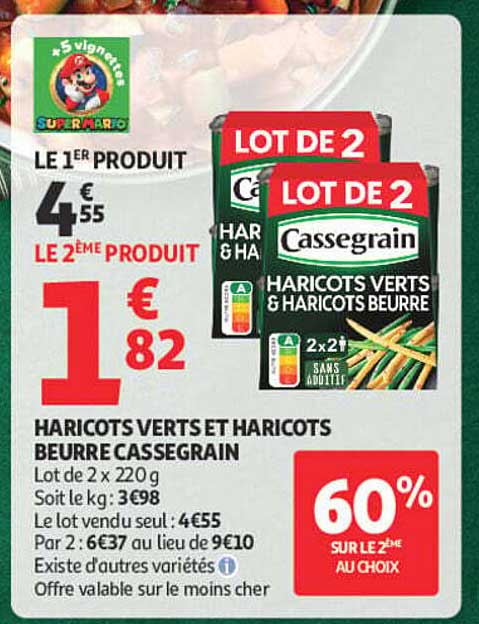 HARICOTS VERTS ET HARICOTS BEURRE CASSEGRAIN