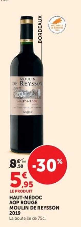 HAUT-MÉDOC AOP ROUGE MOULIN DE REYSSON 2019