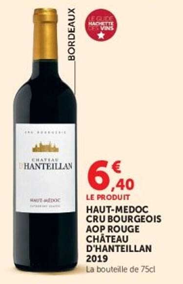 HAUT-MEDOC CRU BOURGEOIS AOP ROUGE CHÂTEAU D'HANTEILLAN 2019
