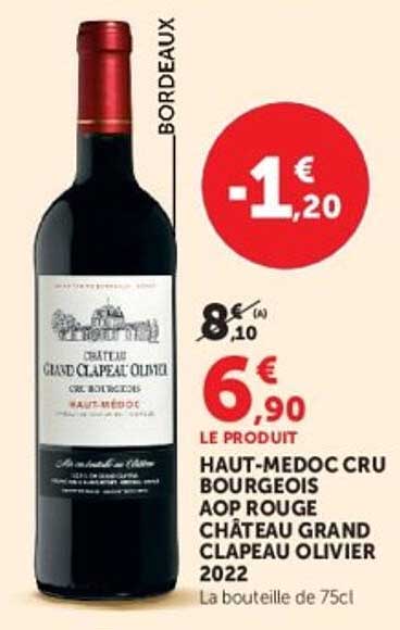 HAUT-MEDOC CRU BOURGEOIS AOP ROUGE CHÂTEAU GRAND CLAPEAU OLIVIER 2022