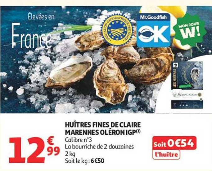 HUÎTRES FINES DE CLAIRE MARENNES OLÉRON IGP(1)