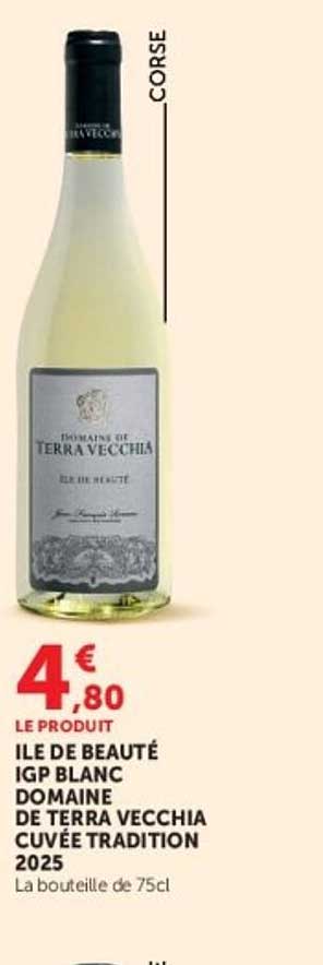 ILE DE BEAUTÉ IGP BLANC DOMAINE DE TERRA VECCHIA CUVÉE TRADITION 2025