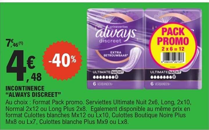 INCONTINENCE “ALWAYS DISCREET”