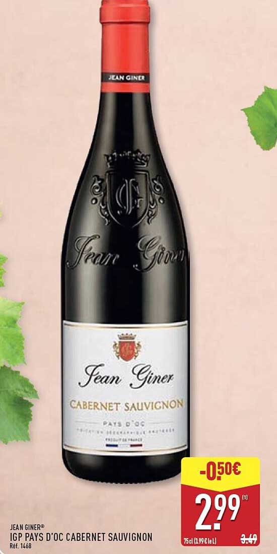 JEAN GINER® IGP PAYS D'OC CABERNET SAUVIGNON