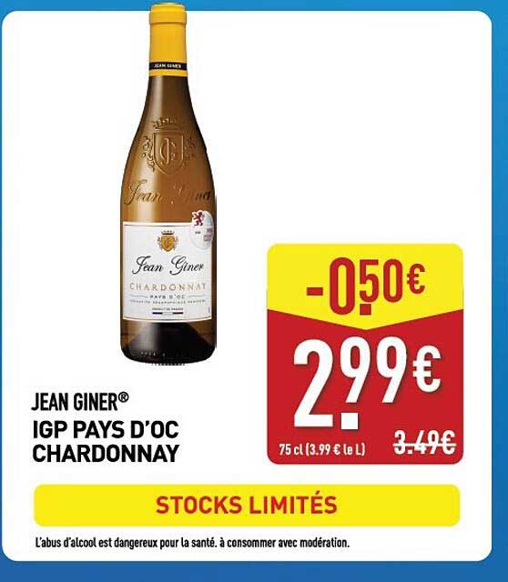 JEAN GINER® IGP PAYS DOC CHARDONNAY